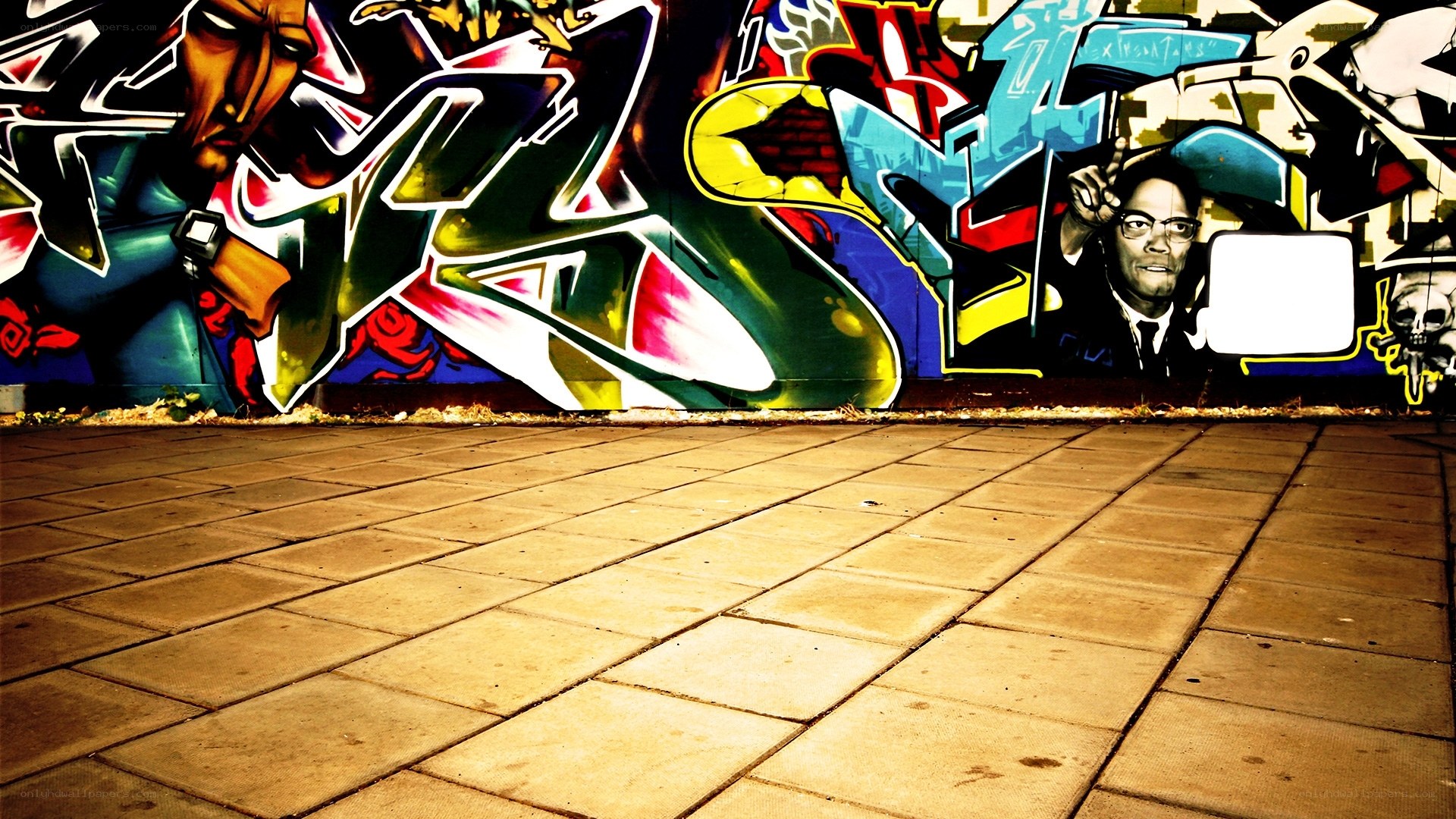 colorful graffiti wall art