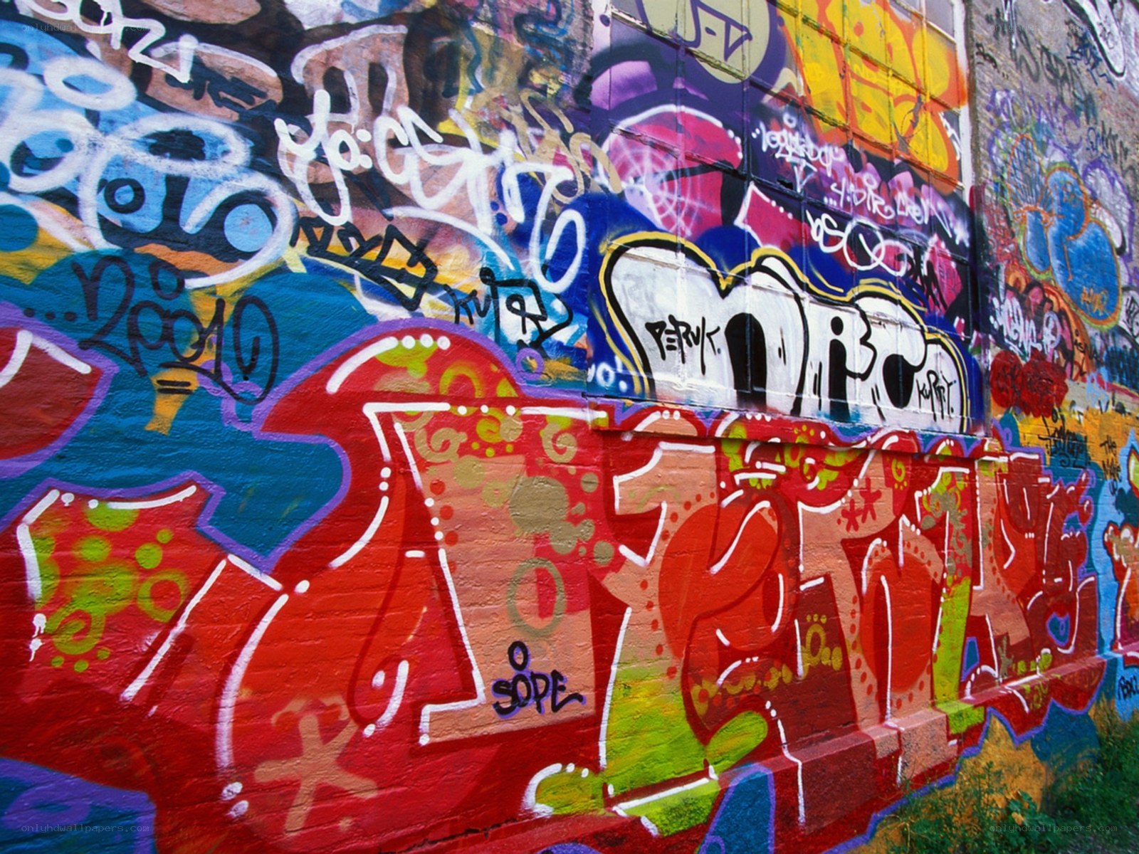 colorful graffiti wall