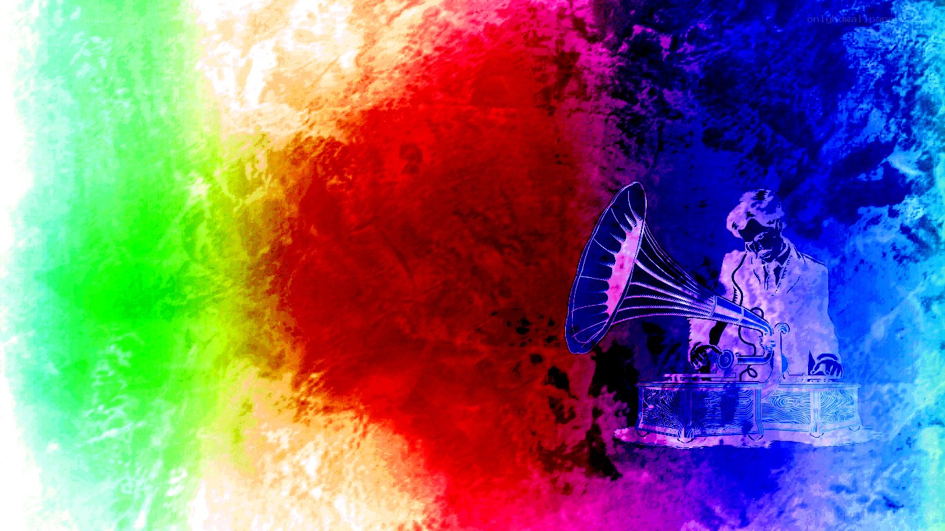 Colorful gramophone art