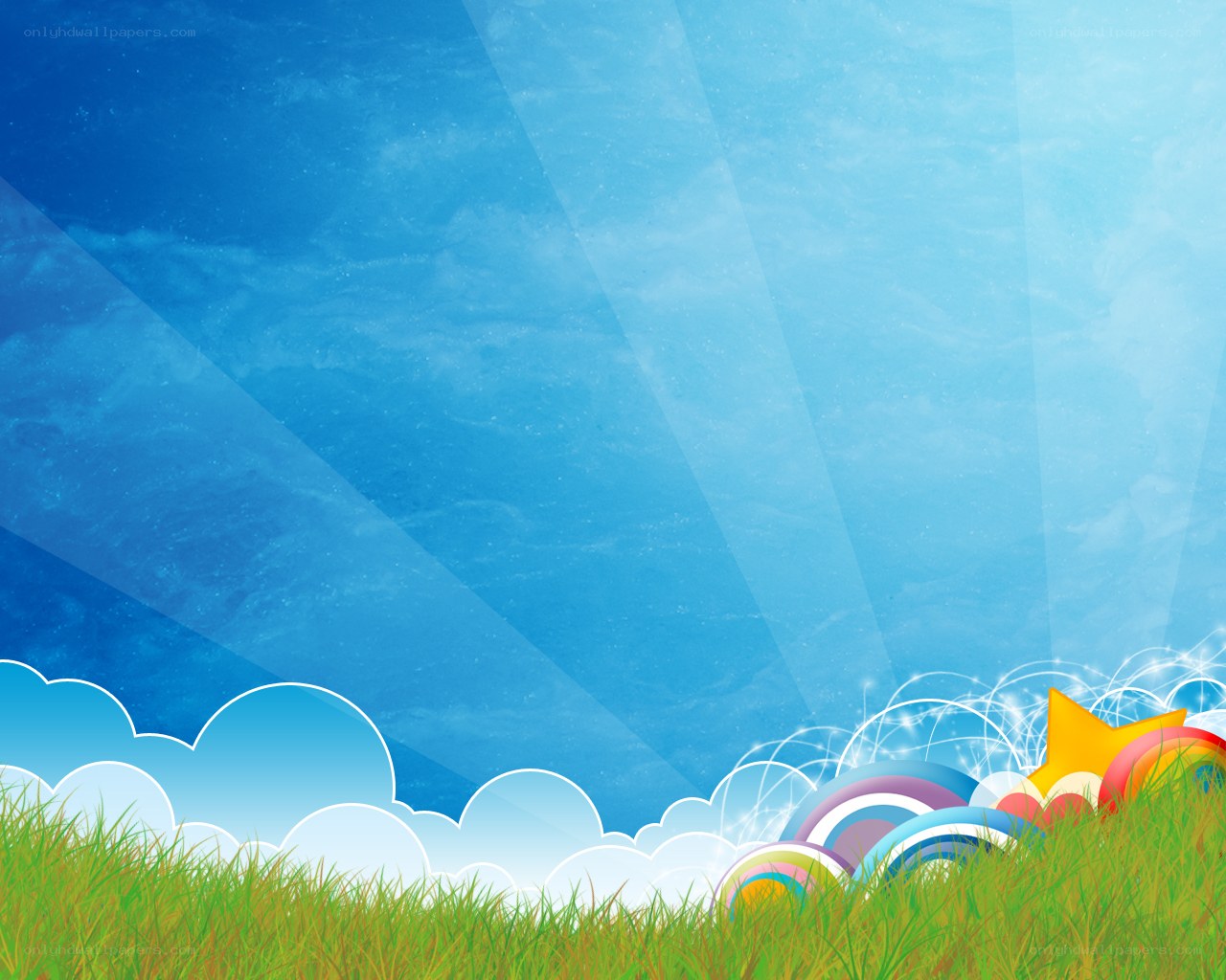 colorful grass and sky background