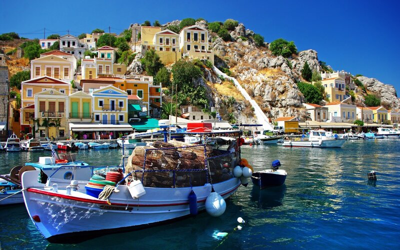 Colorful Greek fishing village