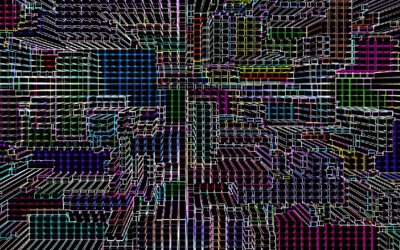 Colorful Grid Cubes