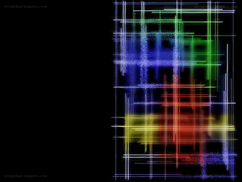 colorful grid lines on black