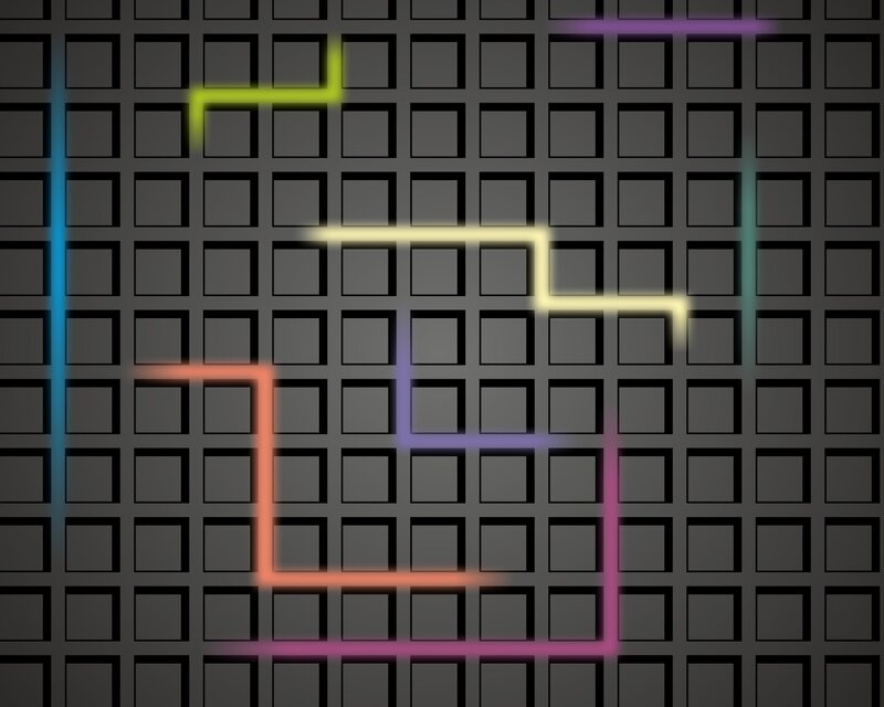 colorful grid lines on dark background