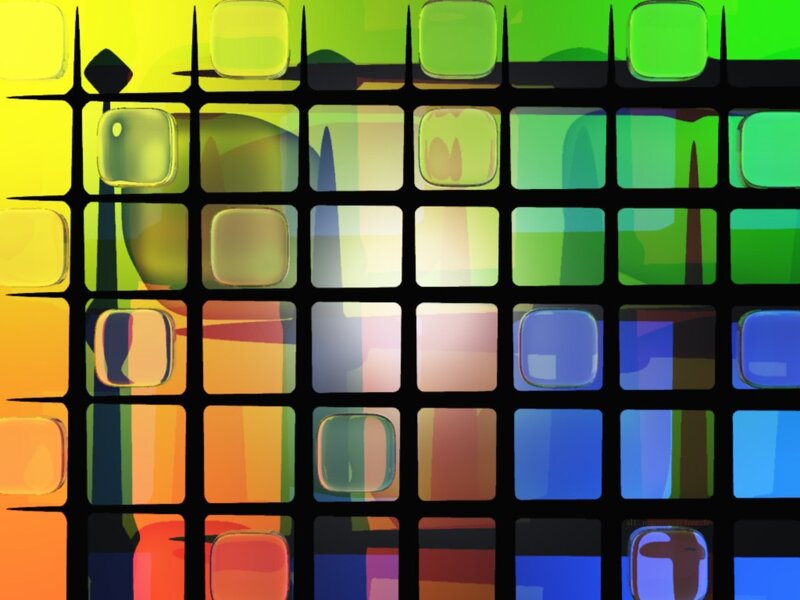 colorful grid of glass tiles