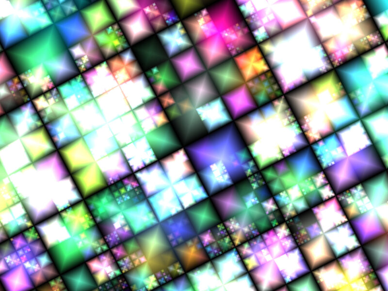 colorful grid of glowing squares