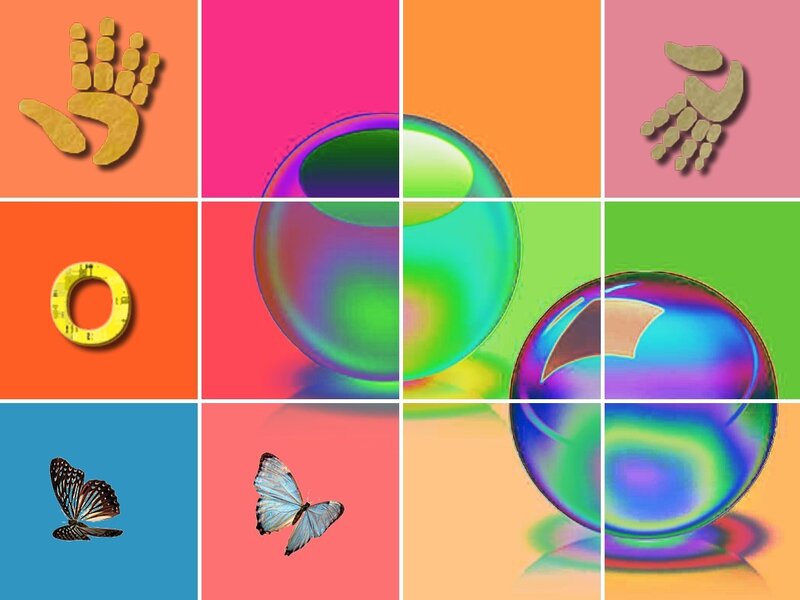 Colorful Grid of Objects
