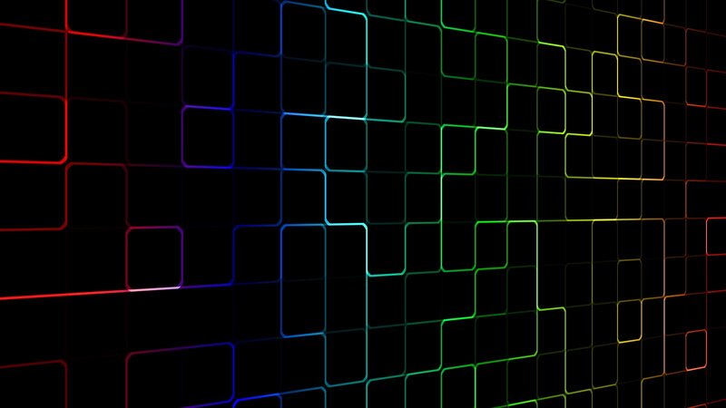 Colorful Grid Pattern — Black, Dynamic