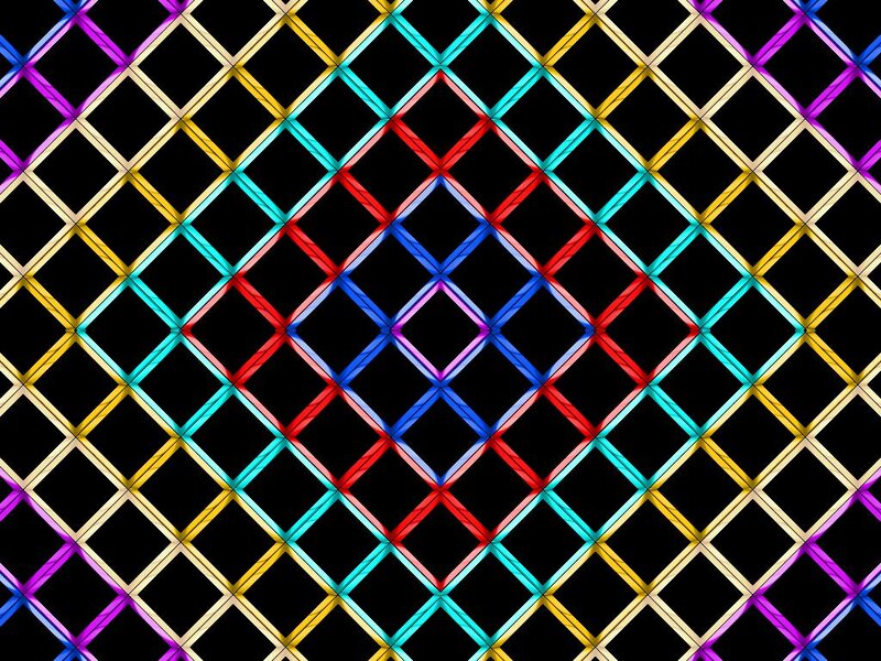 Colorful Grid Pattern — Black