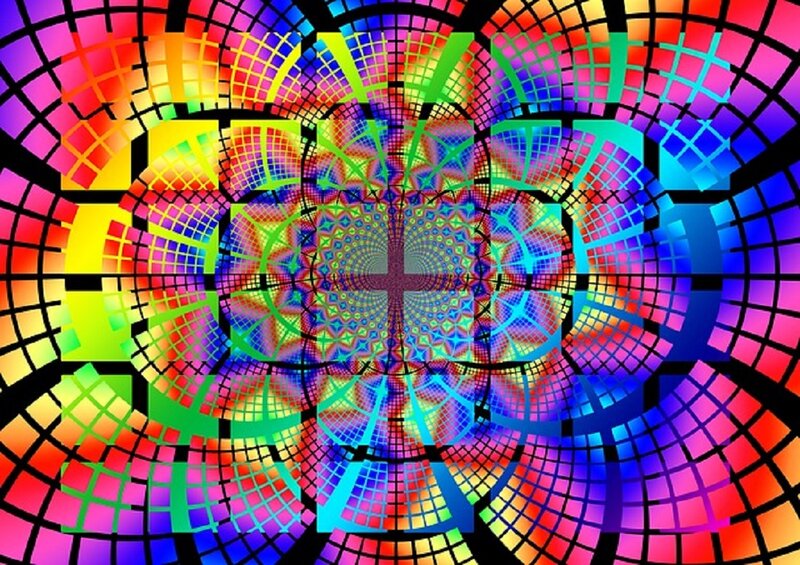 Colorful Grid Pattern — Red, Vibrant, Abstract, Colors