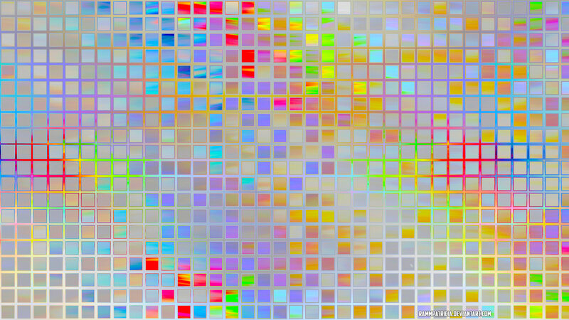 Colorful Grid Pattern — White