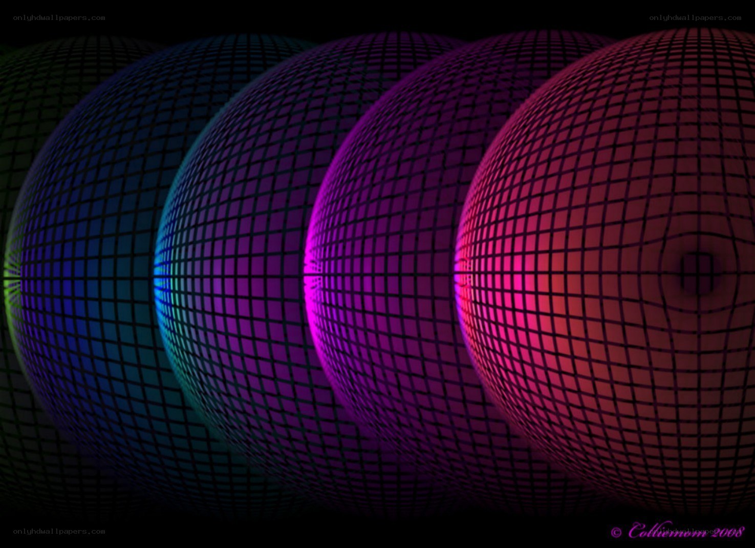Colorful grid spheres