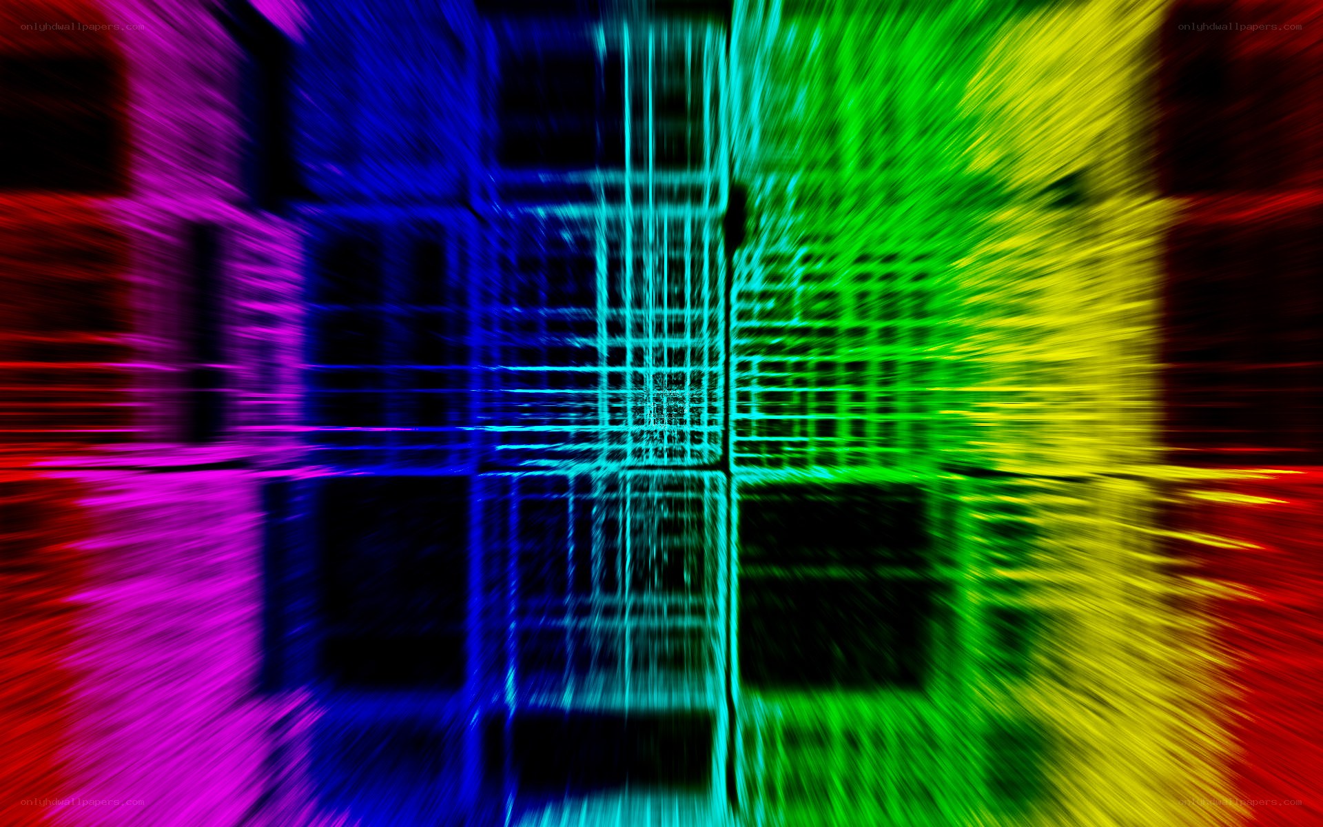 Colorful grid tunnel