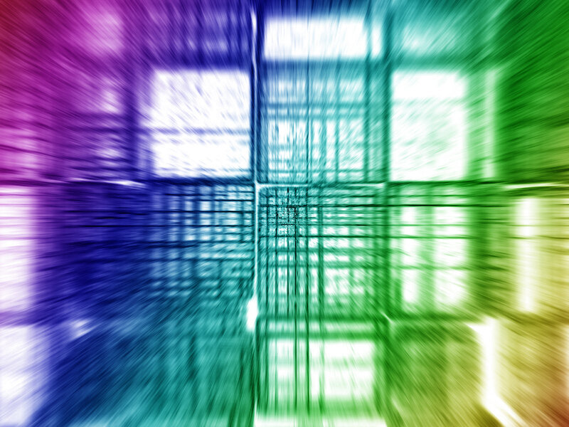 colorful grid tunnel effect