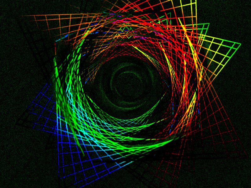 Colorful Grid Tunnel — Green