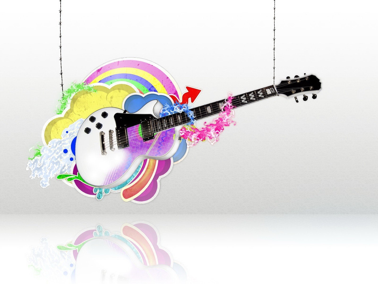 colorful guitar art