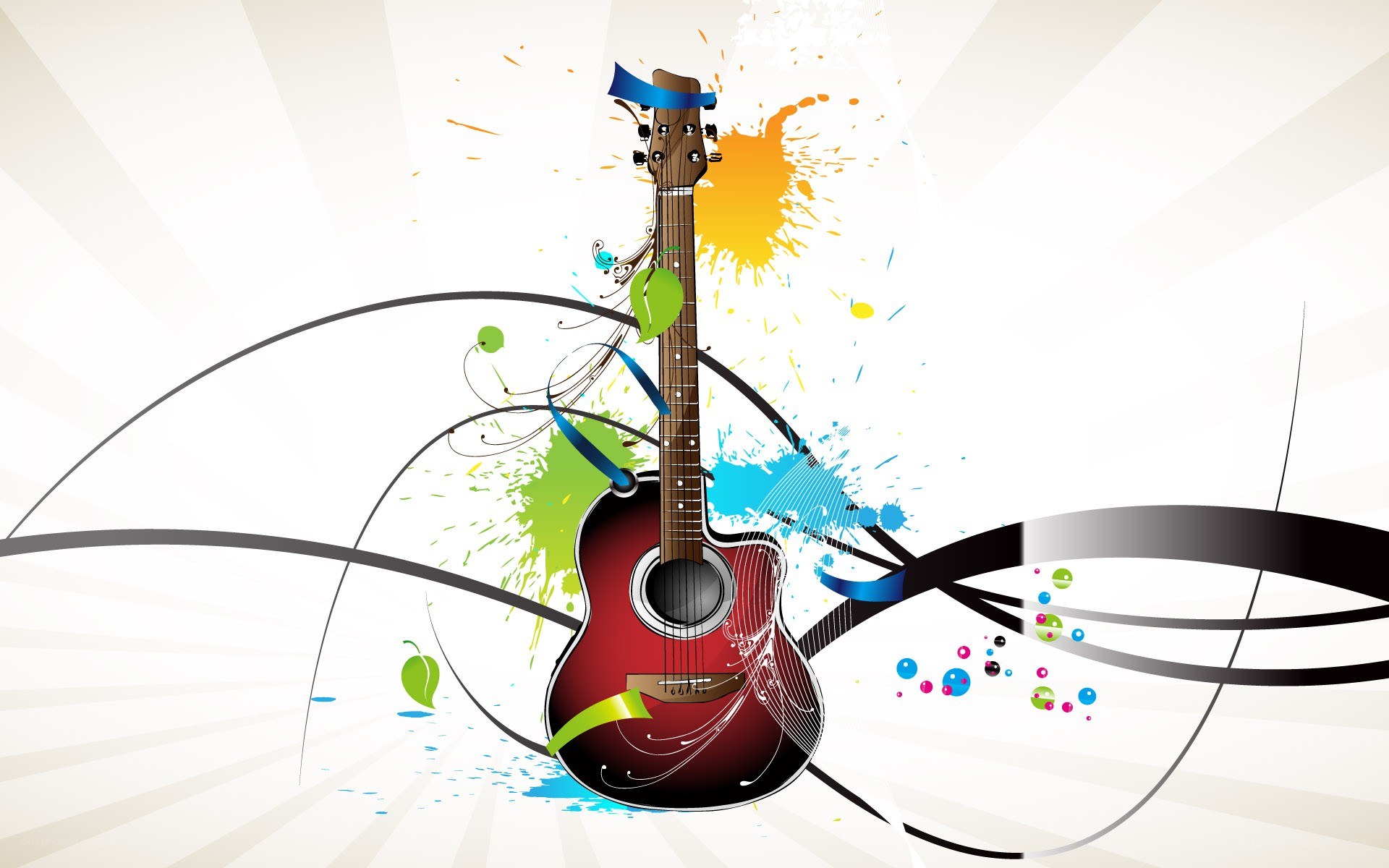 colorful guitar art