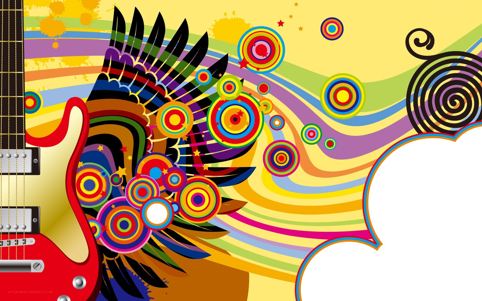 colorful guitar art background
