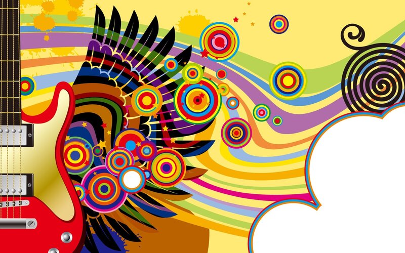 Colorful Guitar Illustration