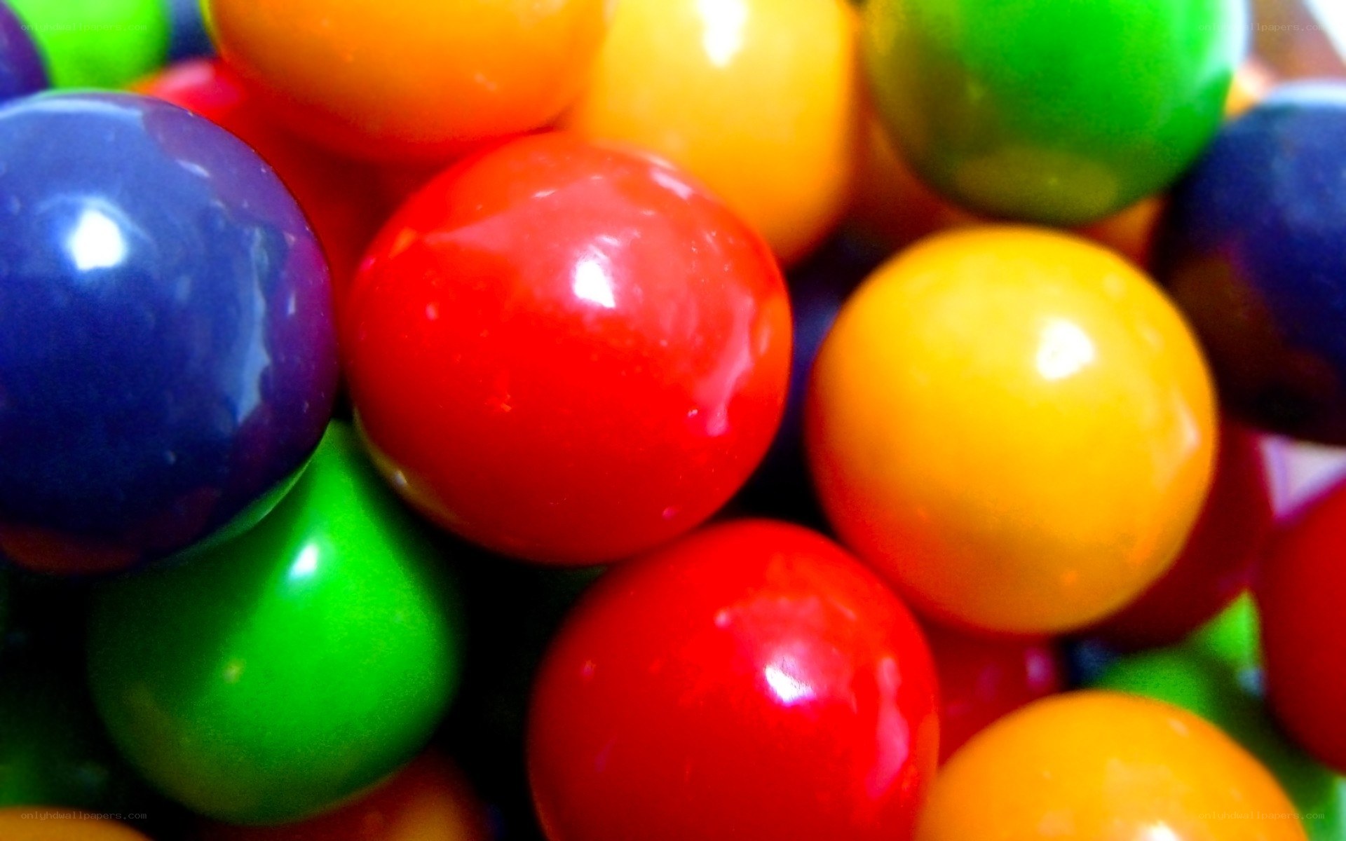 Colorful gumballs close-up
