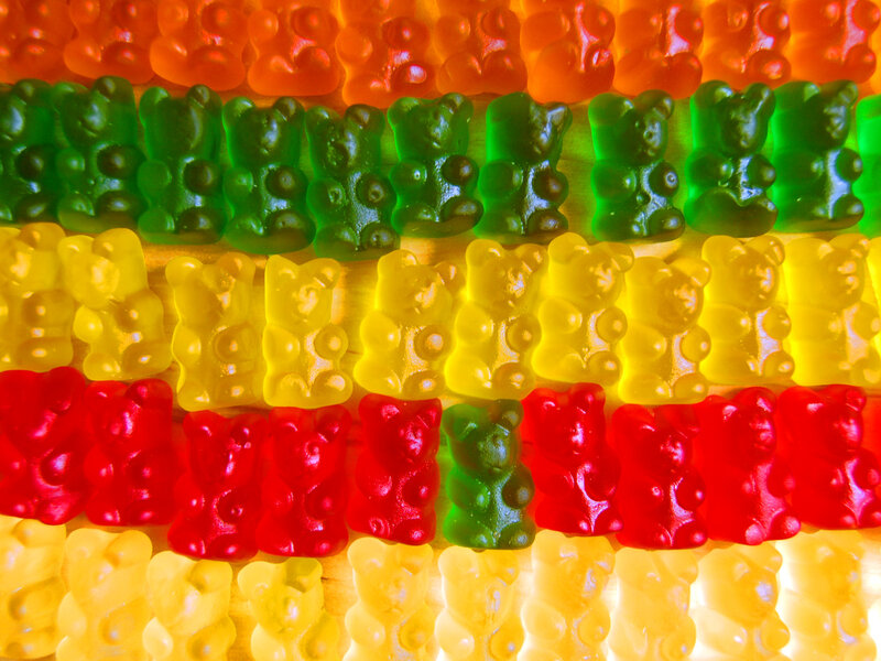 Colorful Gummy Bears — Red, Bright