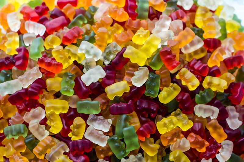 Colorful Gummy Bears — Yellow, Bright