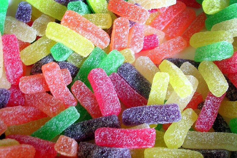 Colorful Gummy Candies — Red, Bright, Photograph, Sugar Coating, Candy, Assorted Colors