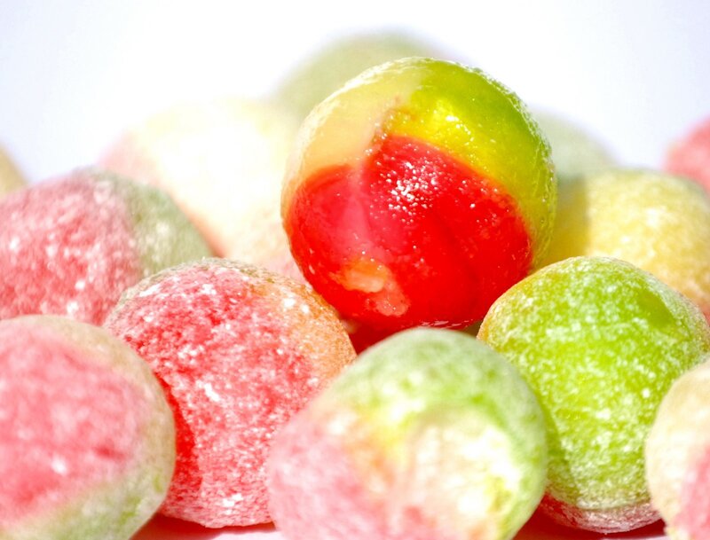 Colorful Gummy Candies — Red, Bright, Photograph, Sugar Coating, Candy, Green