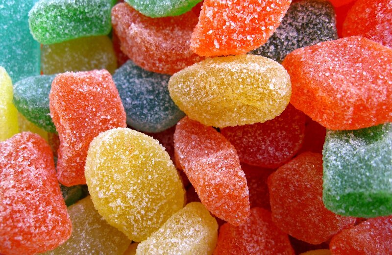 Colorful Gummy Candies — Red, Bright