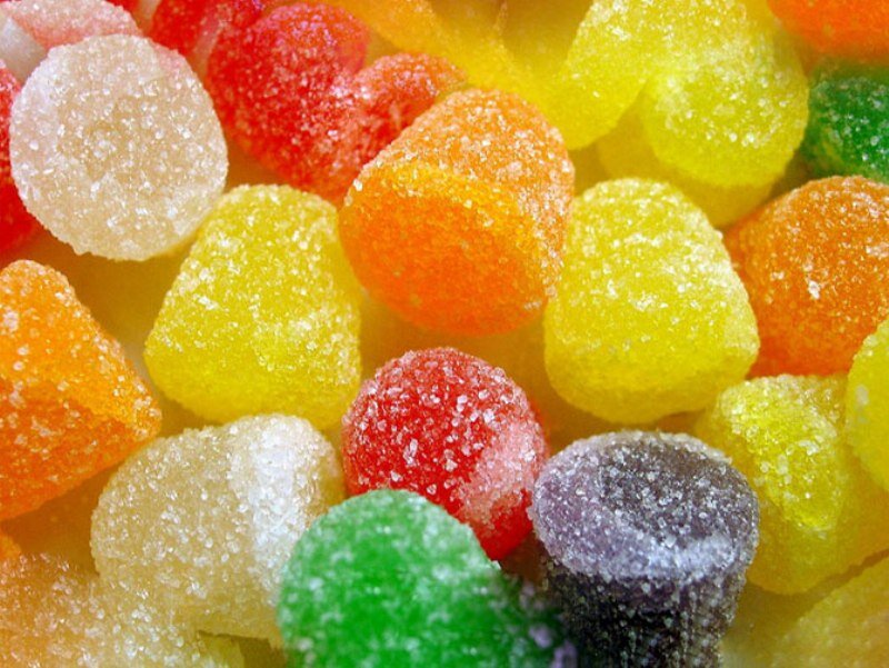 Colorful Gummy Candies — Yellow, Bright
