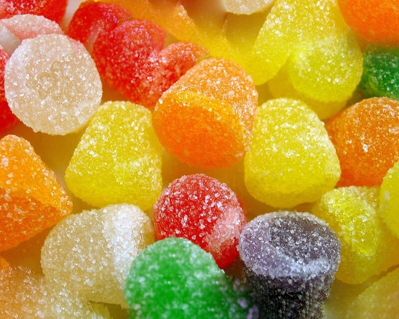 Colorful Gummy Candies — Yellow, Vibrant