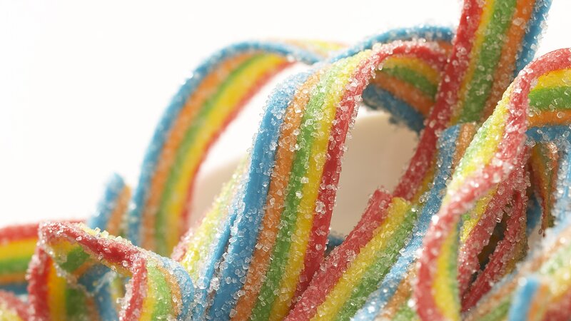 colorful gummy candy strips