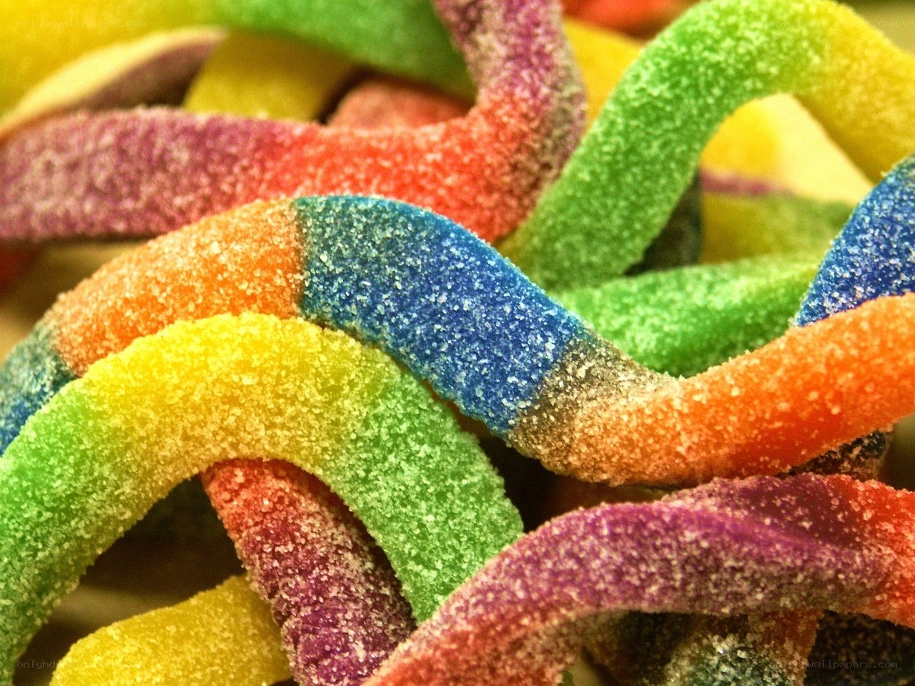 colorful gummy worms