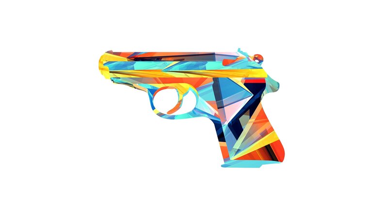 Colorful Gun Illustration — Blue