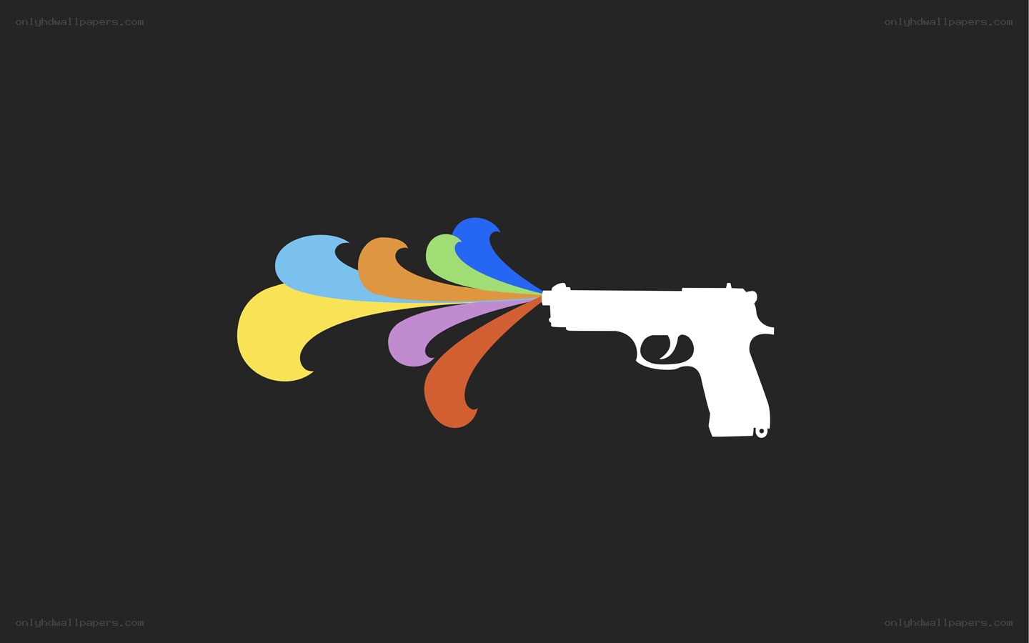 Colorful gun silhouette