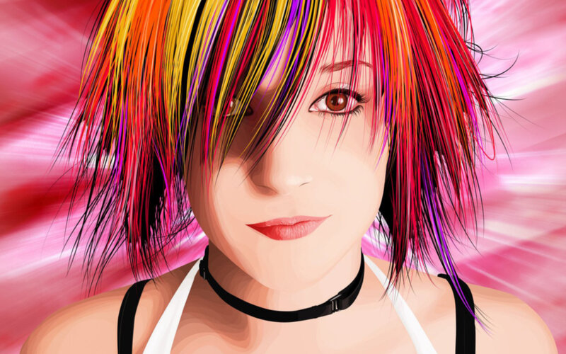 colorful hair portrait