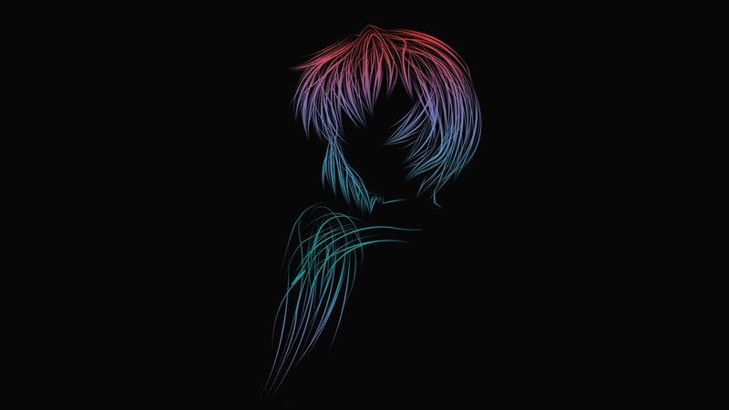 colorful hair silhouette