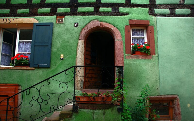Colorful half-timbered house
