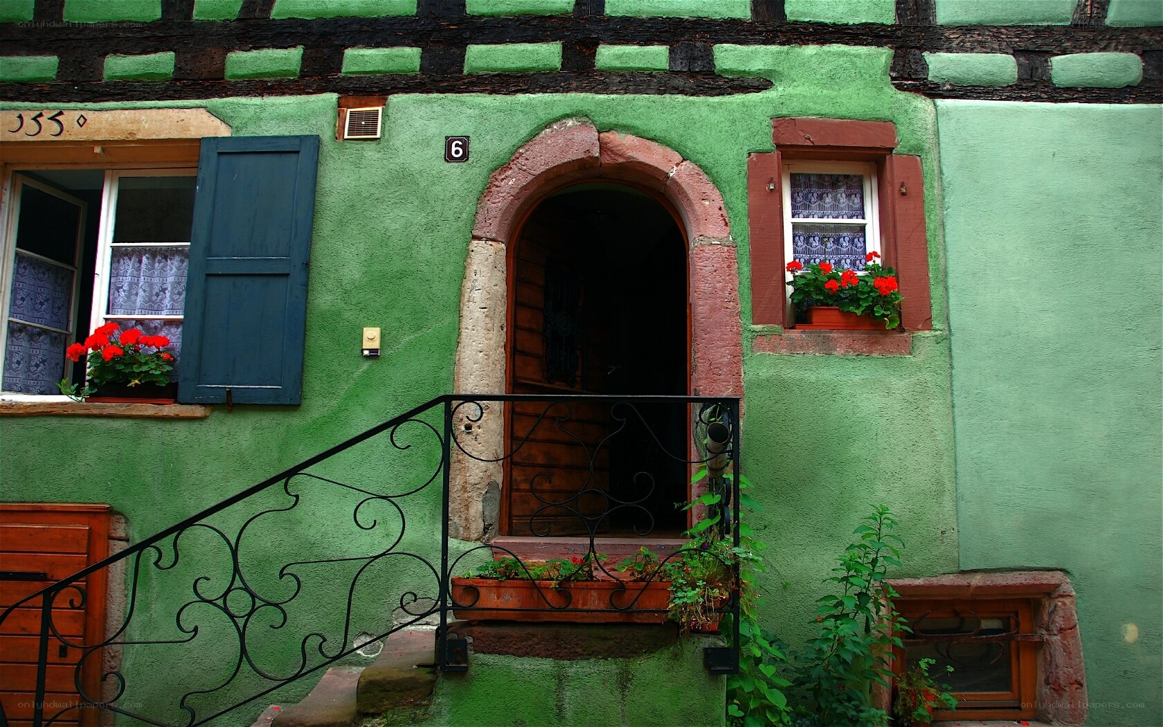 Colorful half-timbered house