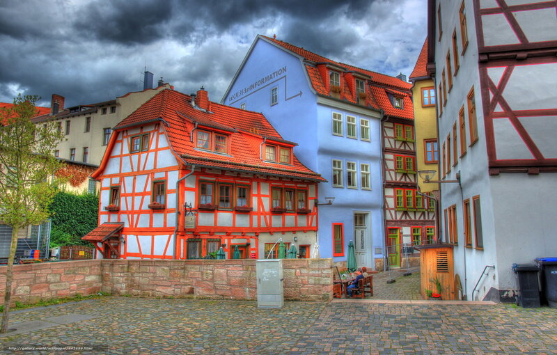 Colorful half-timbered houses in Germany