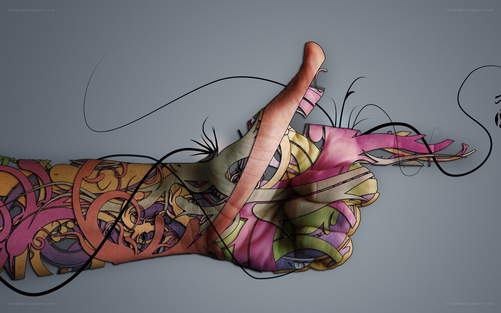 colorful hand art
