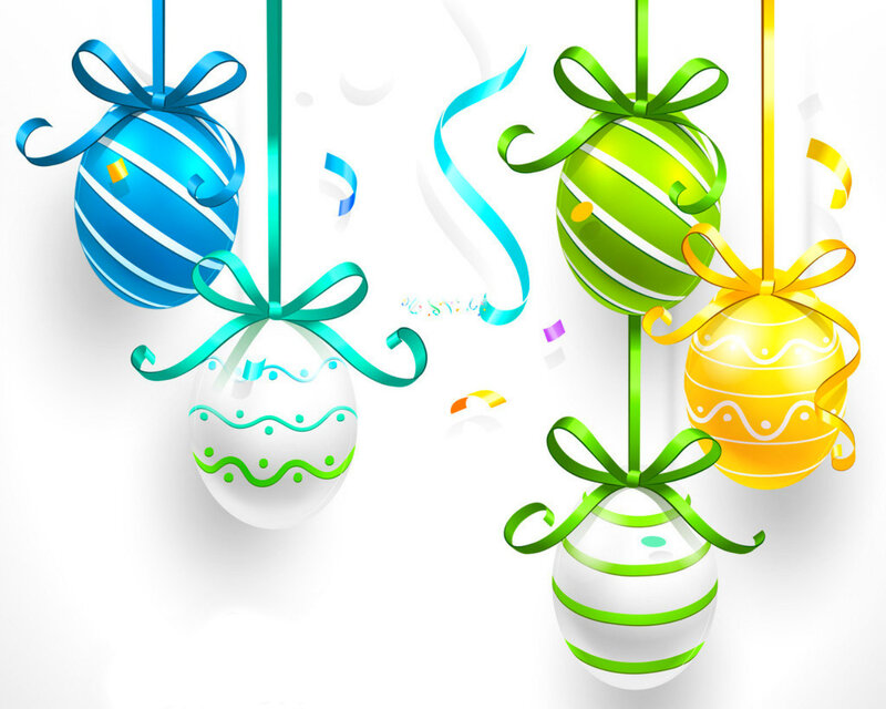 Colorful Hanging Easter Eggs