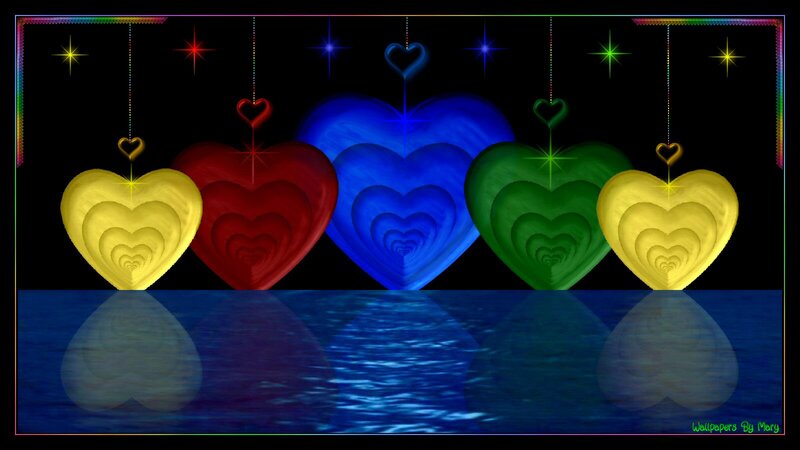 Colorful Hanging Hearts