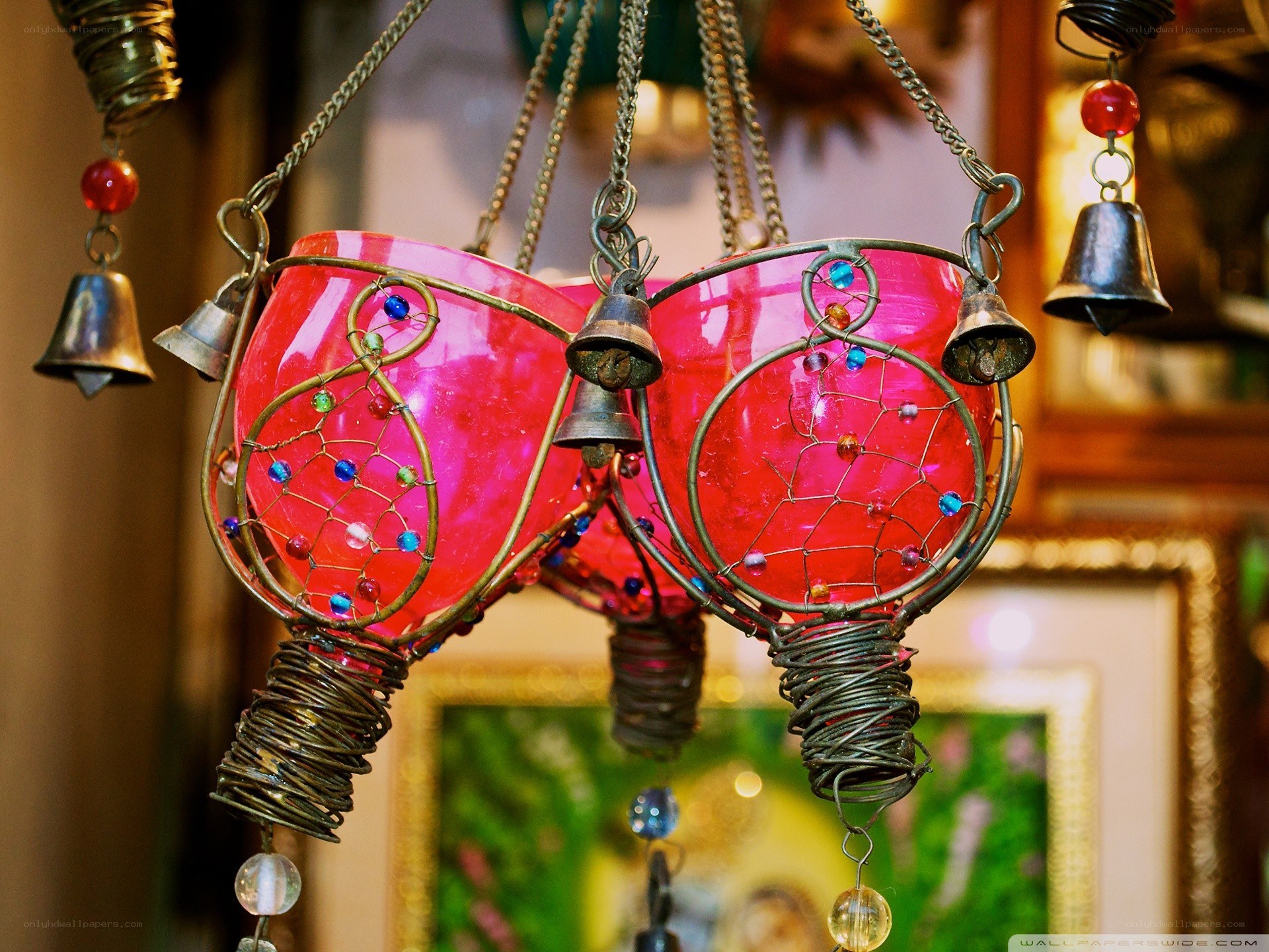 Colorful hanging lanterns