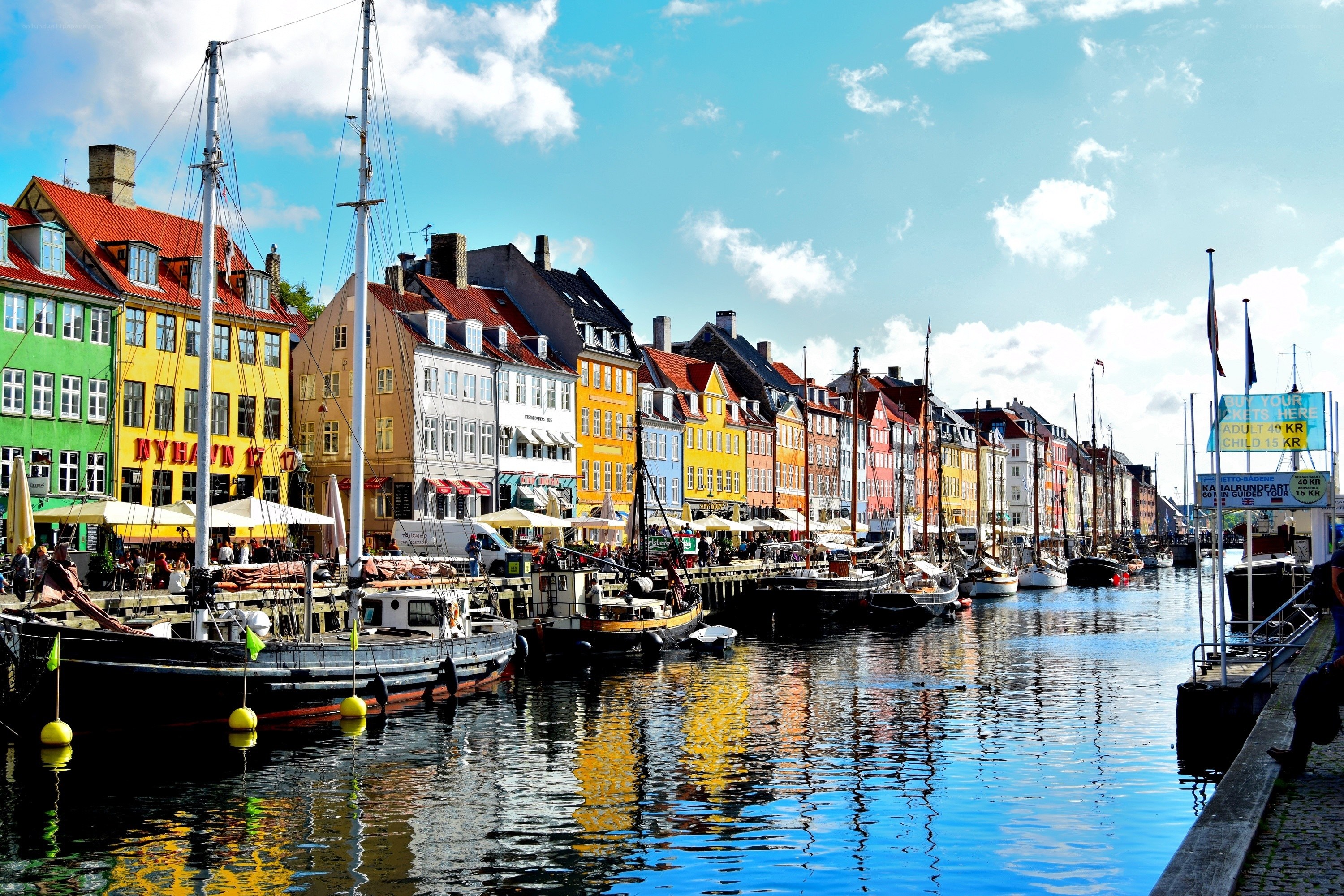 Colorful harbor in Copenhagen