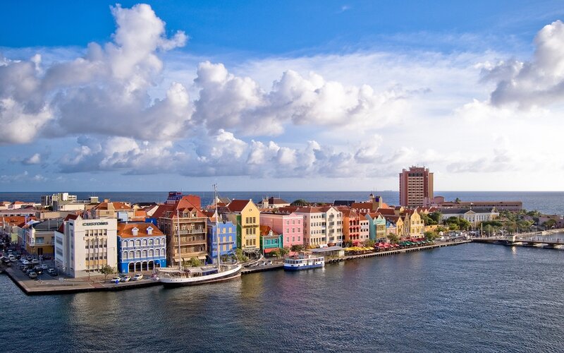 Colorful harbor in Curaçao
