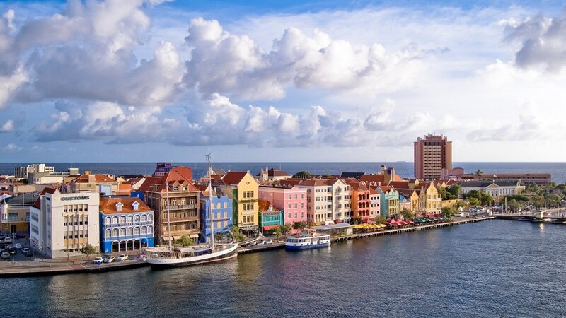 Colorful harbor in Curaçao
