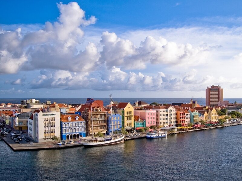 Colorful harbor in Curaçao