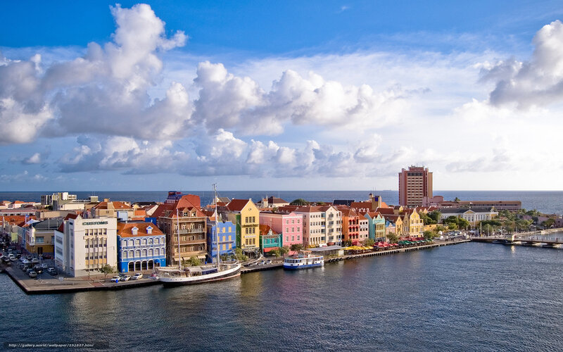 Colorful harbor in Curaçao