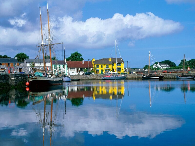 Colorful harbor in Ireland